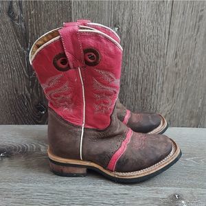 El General Toodler Girl Pink Brown Western Boots 10.5